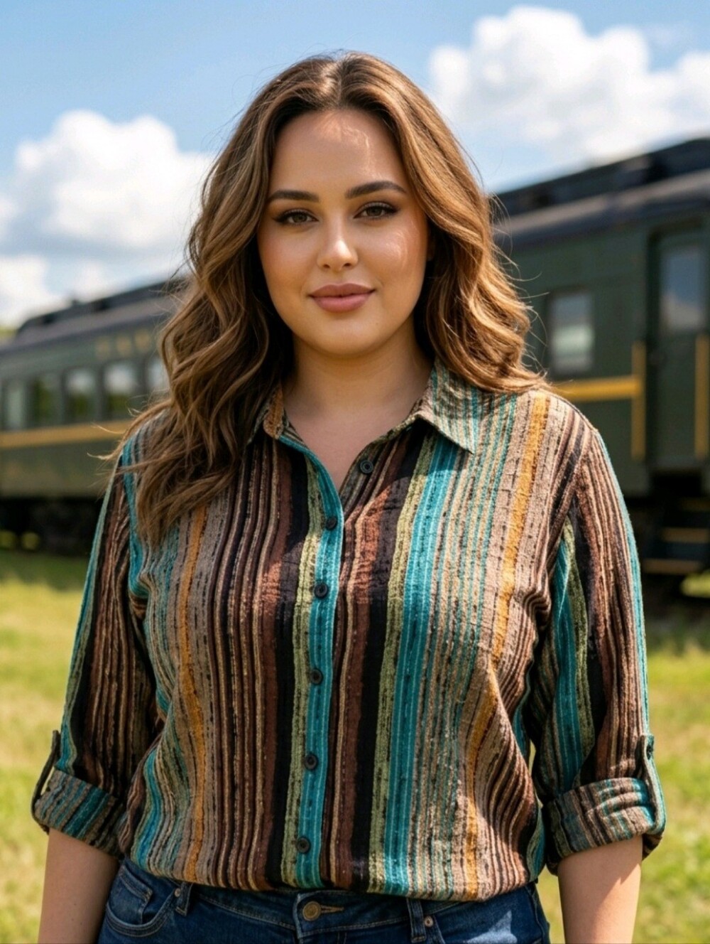 🫒🩵 Y2K WHITE STAG Vintage Earthy Boho Prairie Grunge Goblincore Autumn Top 24W